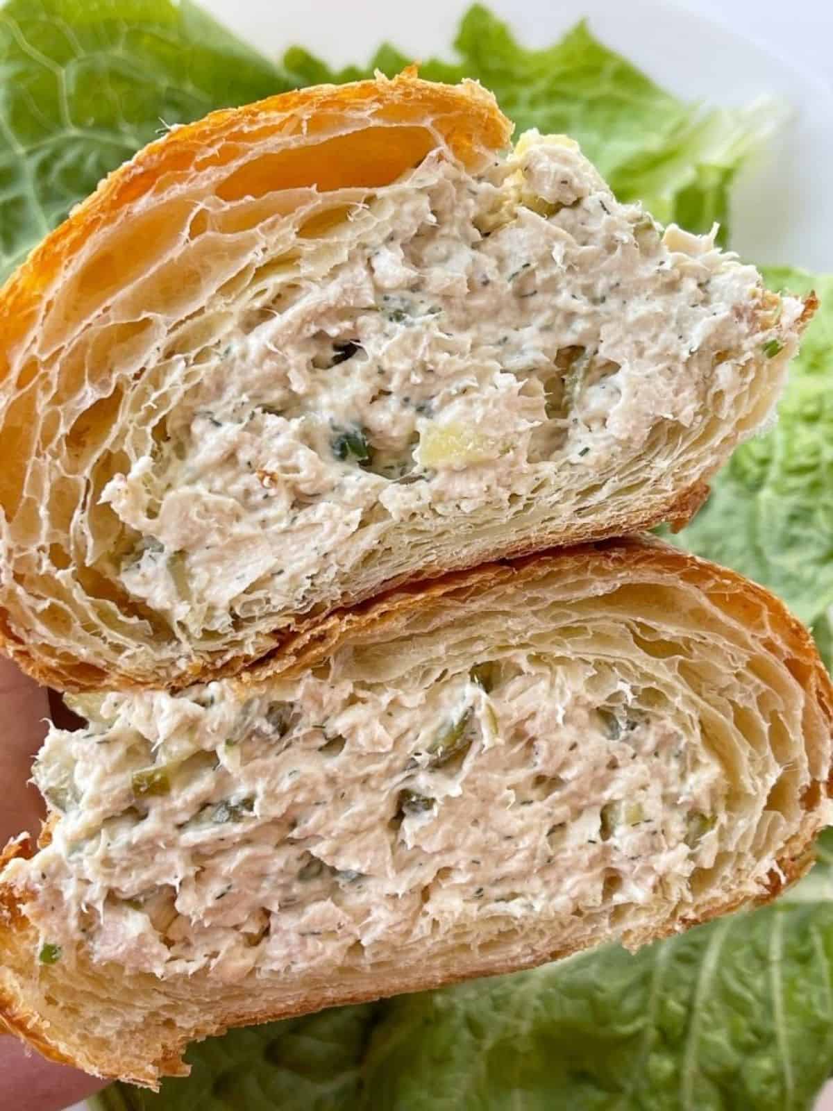 Creamy Dill Chicken Salad in sandwiches.