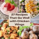 27 Recipes That Go Well with Chicken Wings pinterest image.