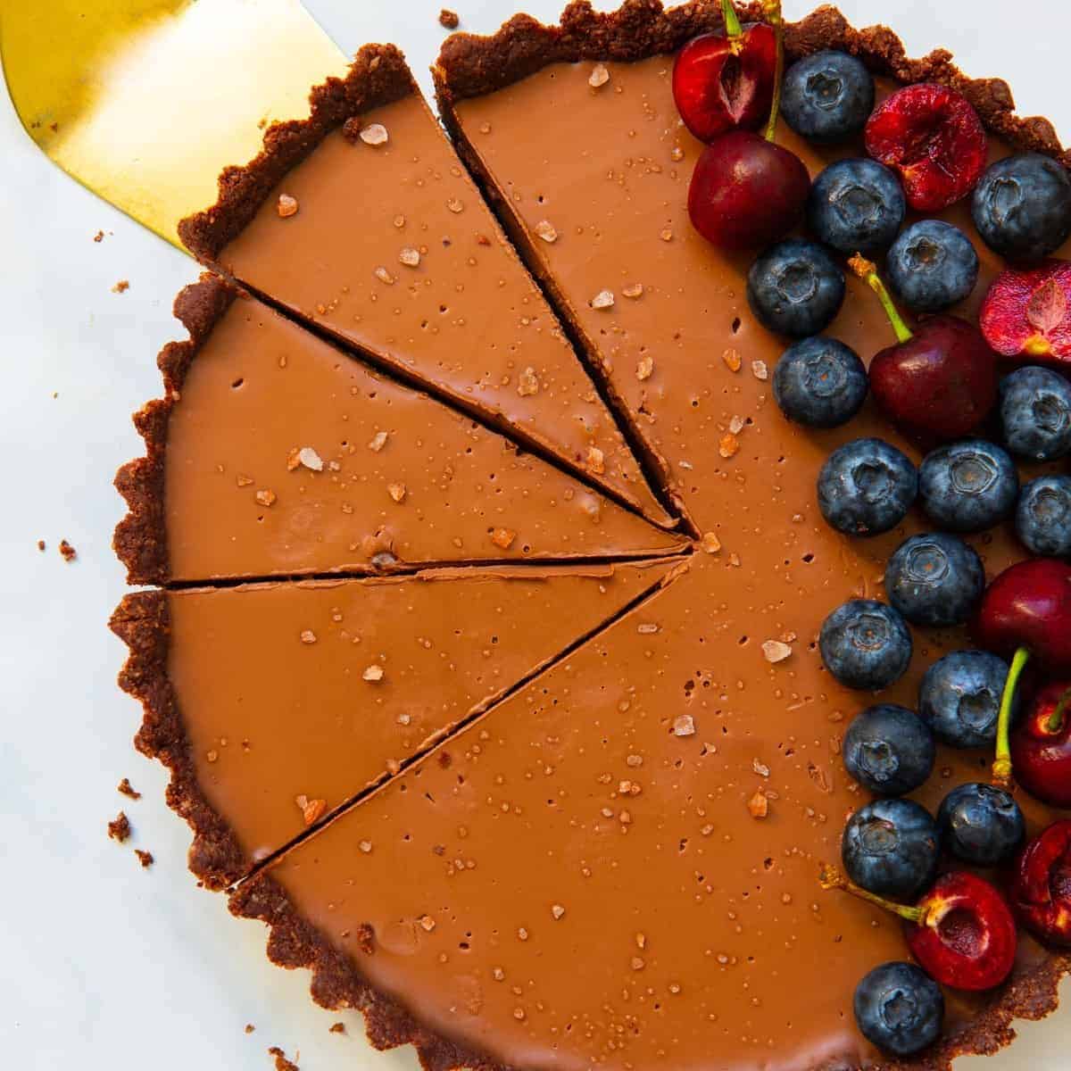 Delicious Vegan Chocolate Tart.