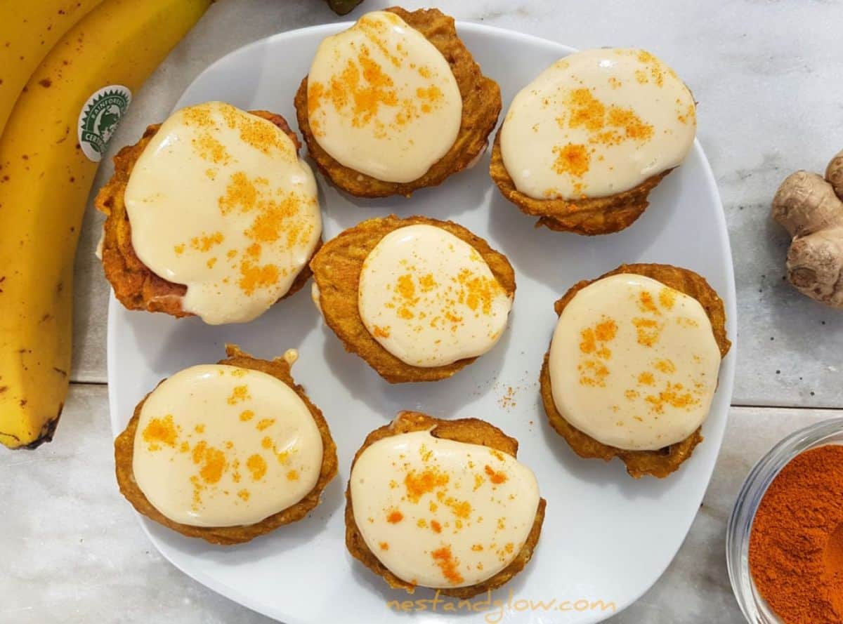 Turmeric Ginger Cookies on a white tray.