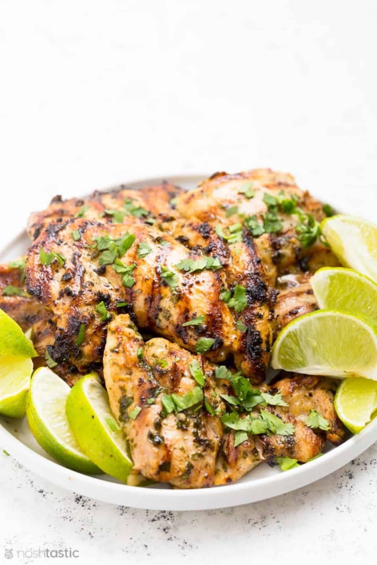 Cilantro Lime Chicken on a white plate.