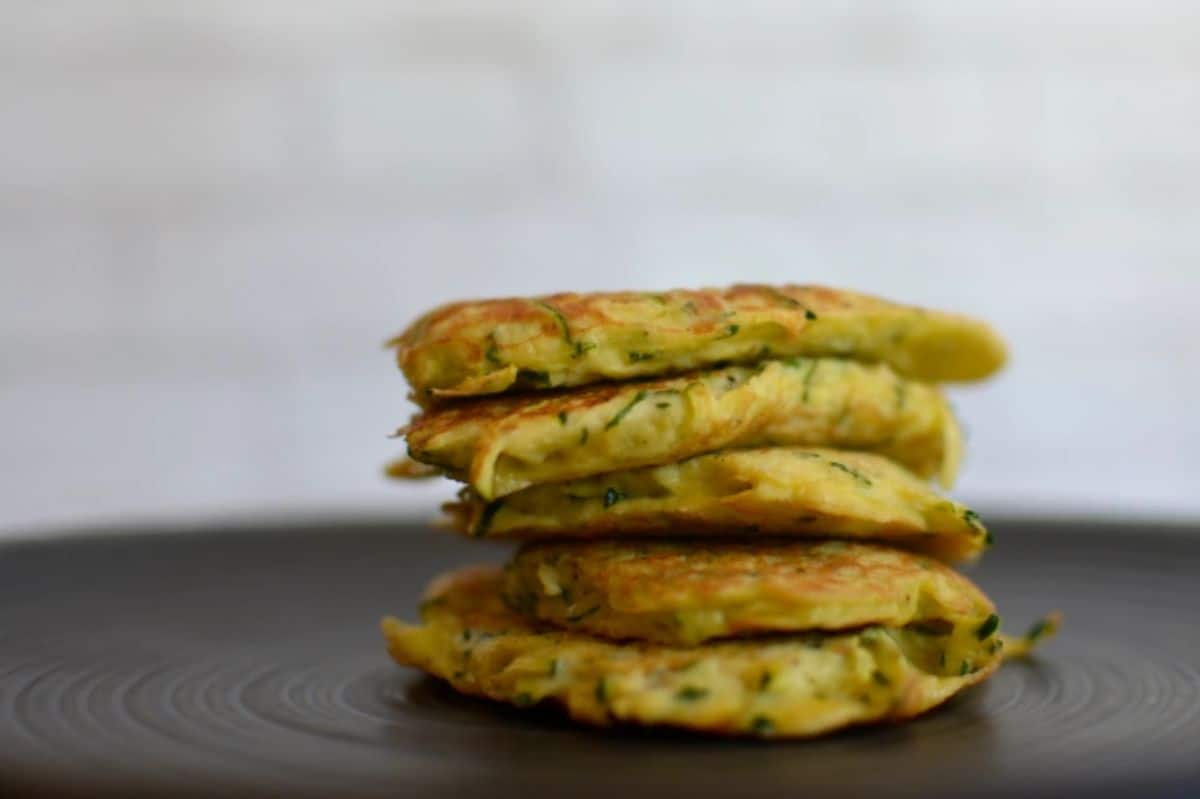 A pile of delicious Zucchini Fritters.
