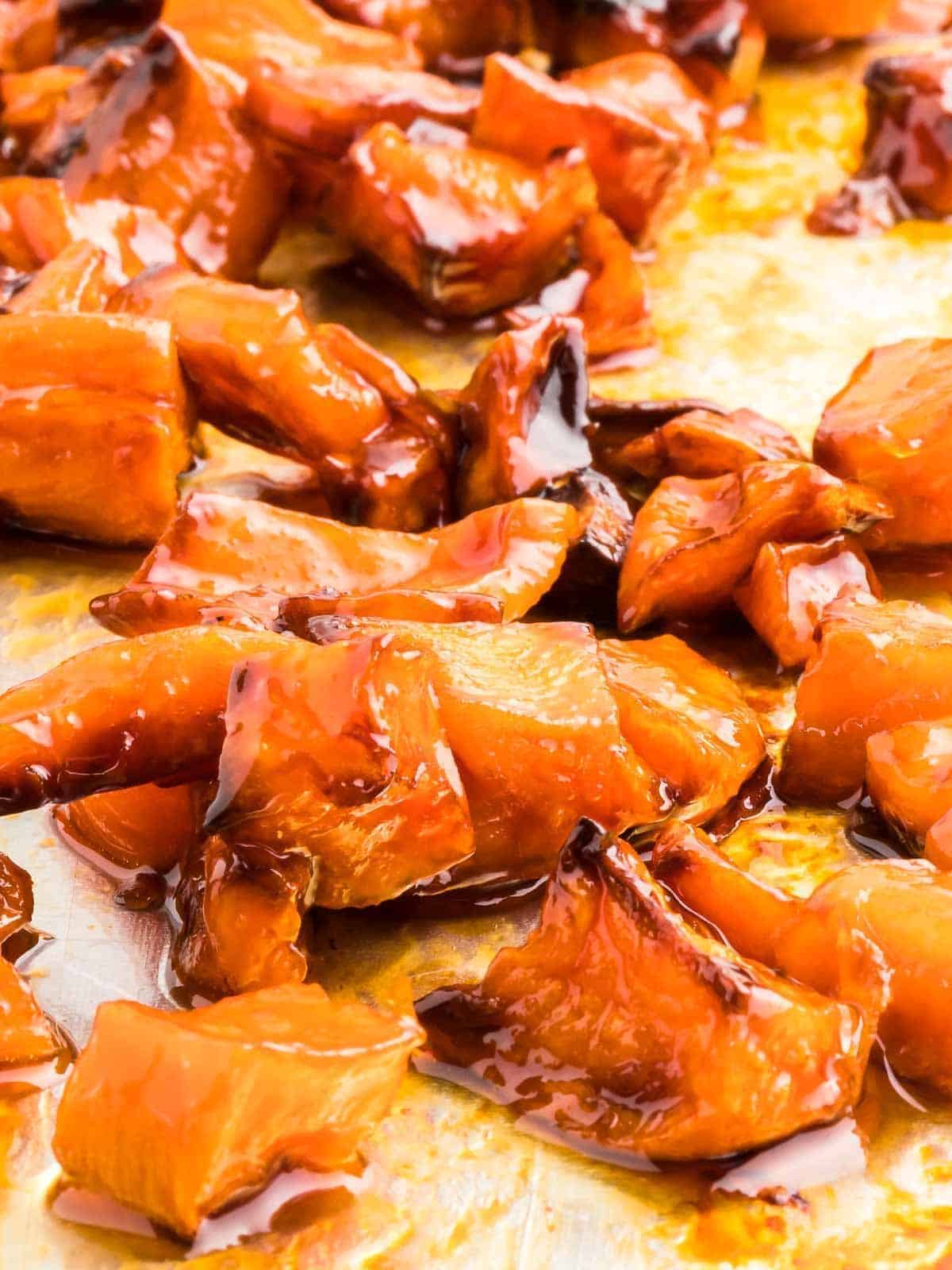 Delicious Honey Roasted Sweet Potatoes.